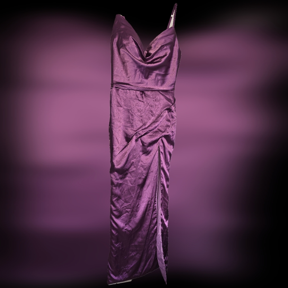 Elegant Purple Satin Skirt